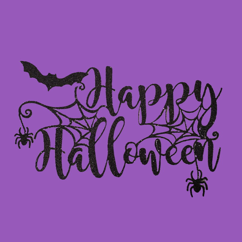 Happy Halloween (Bats & Spiders) Cake Topper